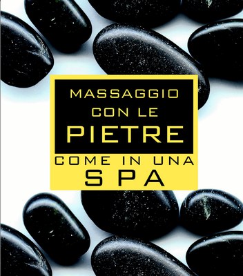 Massaggio con le pietre come in una spa. Con gadget